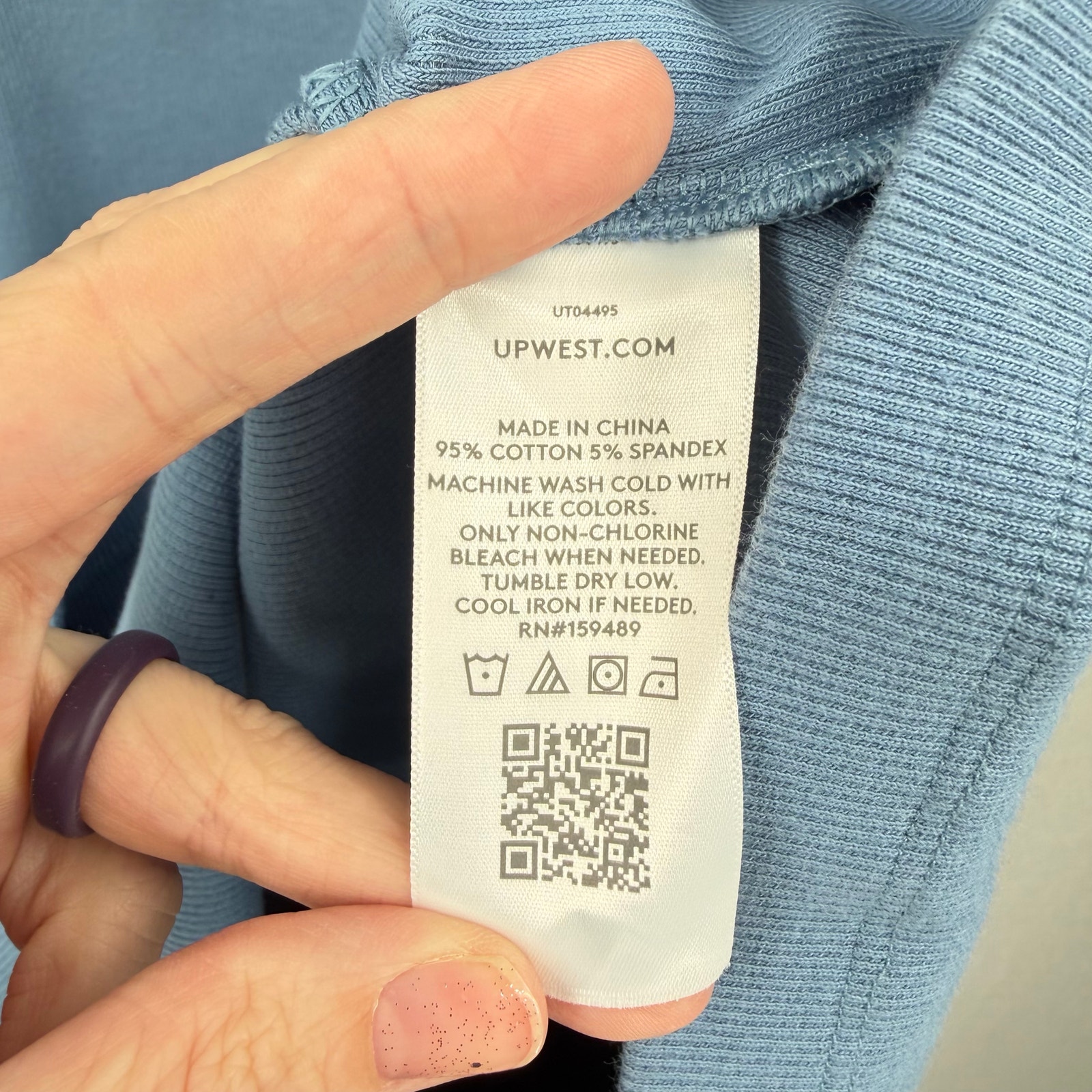 Upwest Nwt Blue Ribbed Compression Thick Knit Fitted T-Shirt Mini Dress — image 8 of 8